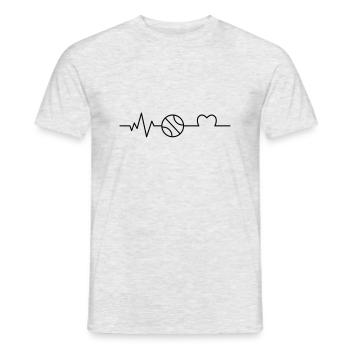 I love Volleyball - Men's T-Shirt - heather grey - Front - AI Model Male 178 dark (178cm)
