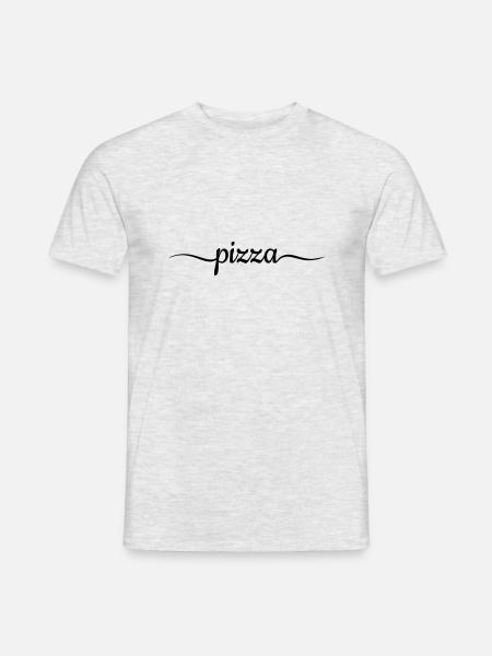 pizza typography lettering - Men's T-Shirt - heather grey