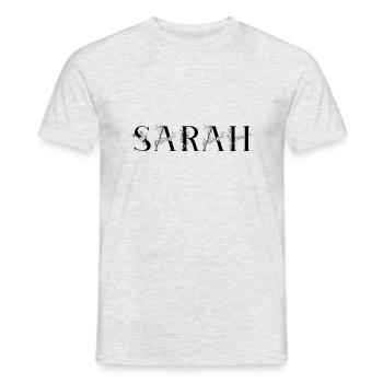 Nom - Sarah - T-shirt homme - gris chiné - Devant - AI Model Male 178 dark (178cm)