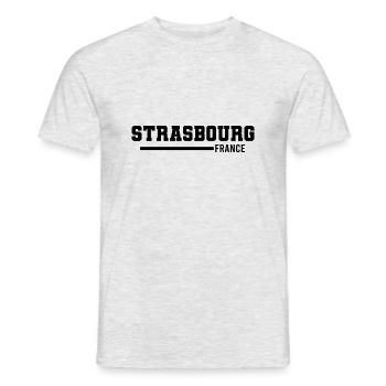Strasbourg | France - T-shirt homme - gris chiné - Devant - AI Model Male 178 dark (178cm)