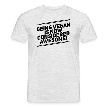 Being Vegan Is Now Considered Awesome! - Männer T-Shirt - Grau meliert - Vorne - AI Model Male 178 dark (178cm)