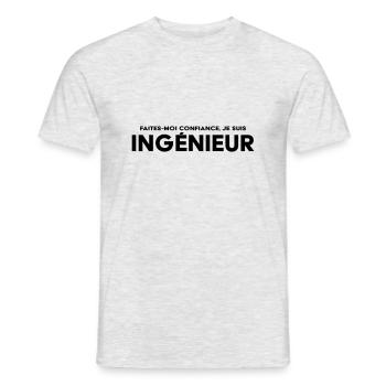 Faites-moi confiance, je suis ingénieur - T-shirt homme - gris chiné - Devant - AI Model Male 178 dark (178cm)