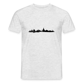 Skyline Dresden - Männer T-Shirt - Grau meliert - Vorne - AI Model Male 178 dark (178cm)