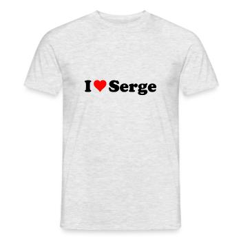 I LOVE SERGE - T-shirt homme - gris chiné - Devant - AI Model Male 178 dark (178cm)