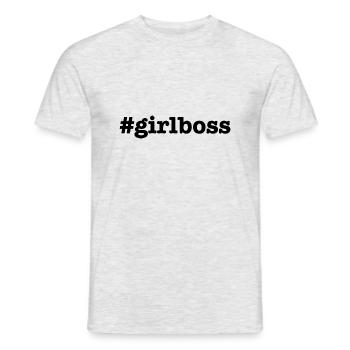 INSTAGRAM HASHTAG // GIRLBOSS // #girlboss //POWER - Men's T-Shirt - heather grey - Front - AI Model Male 178 dark (178cm)