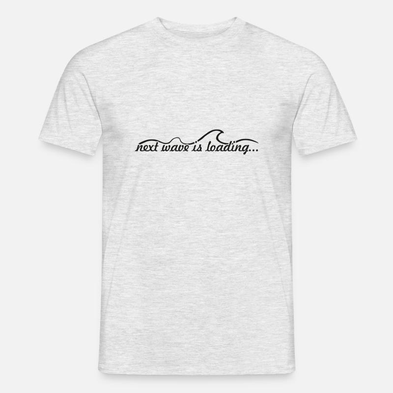surfing wave is loading - Männer T-Shirt - Grau meliert