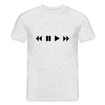 Play Pause Shuffle FFWD Rewind Musik Shirt - Männer T-Shirt - Grau meliert - Vorne - AI Model Male 178 dark (178cm)