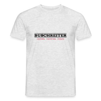 Buschreiter DDD - Männer T-Shirt - Grau meliert - Vorne - AI Model Male 178 dark (178cm)