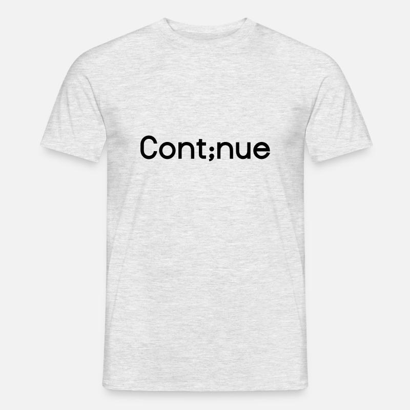 Continue - Depression Semikolon Farbwechsel - Männer T-Shirt - Grau meliert