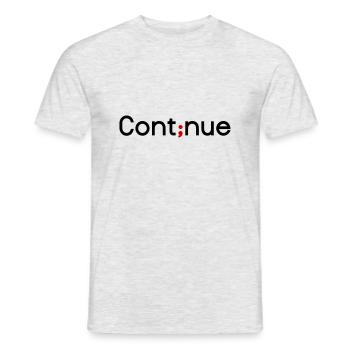 Continue - Dépressif Changement de couleur 2C - T-shirt homme - gris chiné - Devant - AI Model Male 178 dark (178cm)
