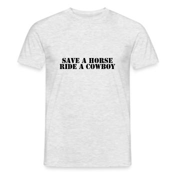 Save a Horse Ride a Cowboy - Men's T-Shirt - heather grey - Front - AI Model Male 178 dark (178cm)