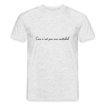 Humour à la belge (3) - T-shirt homme - gris chiné - Devant - AI Model Male 178 dark (178cm)