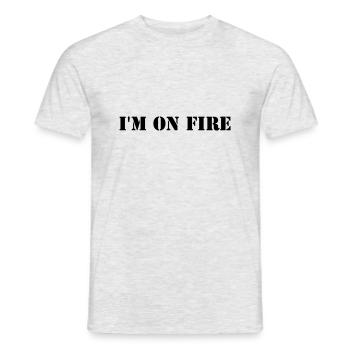 Je suis en feu - T-shirt homme - gris chiné - Devant - AI Model Male 178 dark (178cm)