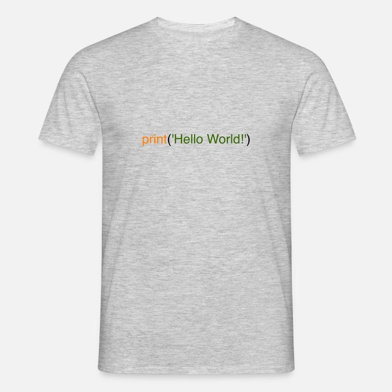 Hello World Python - Männer T-Shirt - Grau meliert