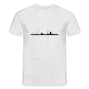 Hamburg skyline panorama - Men's T-Shirt - heather grey - Front - AI Model Male 178 dark (178cm)