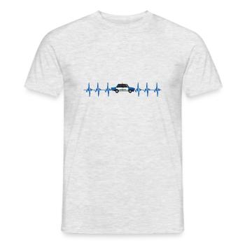 Polizei Herzschlag Polizist Polizeiauto - Männer T-Shirt - Grau meliert - Vorne - AI Model Male 178 dark (178cm)