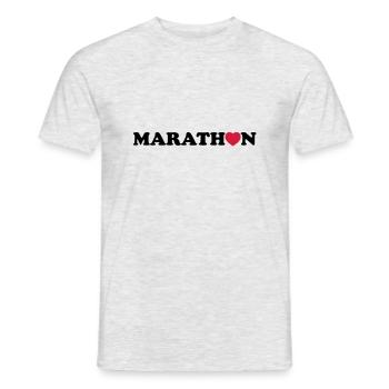 marathon - Mænd T-shirt - grå meleret - Foran - AI Model Male 178 dark (178cm)