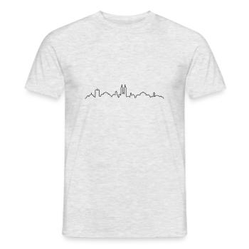 Skyline Kassel - Männer T-Shirt - Grau meliert - Vorne - AI Model Male 178 dark (178cm)