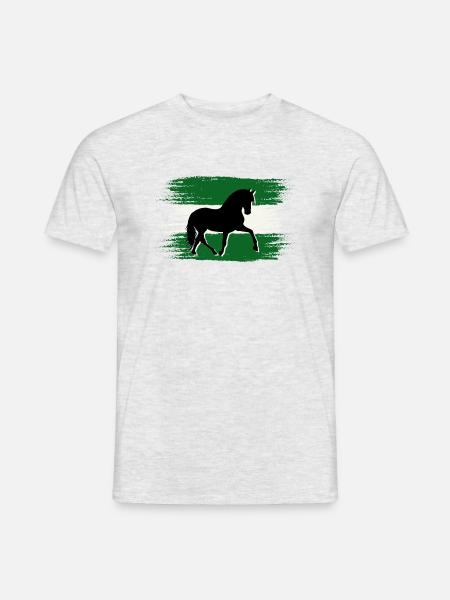 Andalusien Flagge - Pferd - Männer T-Shirt - Grau meliert