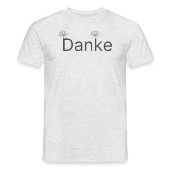 Danke - Männer T-Shirt - Grau meliert - Vorne - AI Model Male 178 dark (178cm)