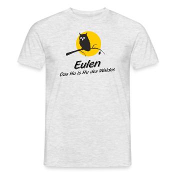 Eulen - das Hu is Hu des Waldes versus Who is Who - Männer T-Shirt - Grau meliert - Vorne - AI Model Male 178 dark (178cm)