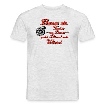 Baust du Turbo an diesel geht diesel wie Wiesel - Männer T-Shirt - Grau meliert - Vorne - AI Model Male 178 dark (178cm)