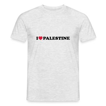 I love palestine - Männer T-Shirt - Grau meliert - Vorne - AI Model Male 178 dark (178cm)