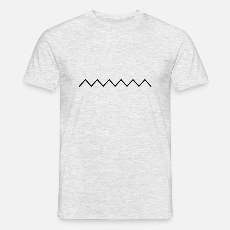Zickzack - Männer T-Shirt - Grau meliert