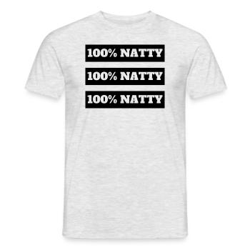 100% Natty 3 - Männer T-Shirt - Grau meliert - Vorne - AI Model Male 178 dark (178cm)