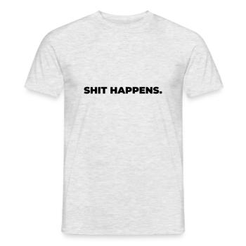 shit happens - Print - T-shirt homme - gris chiné - Devant - AI Model Male 178 dark (178cm)