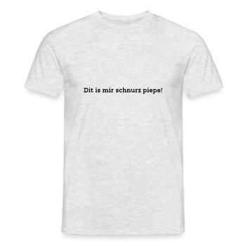 Dit is mir schnurz piepe Schwarz Brust - Männer T-Shirt - Grau meliert - Vorne - AI Model Male 178 dark (178cm)