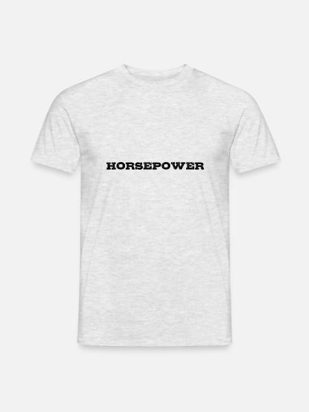 HORSEPOWER - Männer T-Shirt - Grau meliert