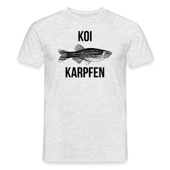 Koi Karpfen - schwäbischer Spruch - Männer T-Shirt - Grau meliert - Vorne - AI Model Male 178 dark (178cm)