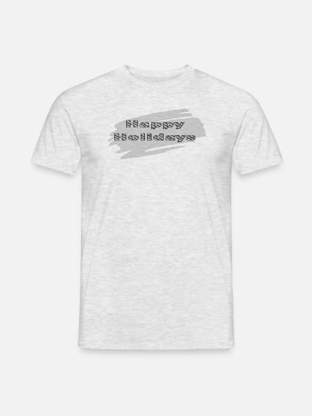 happy - Männer T-Shirt - Grau meliert