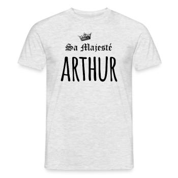 Sa majesté Arthur - T-shirt homme - gris chiné - Devant - AI Model Male 178 dark (178cm)
