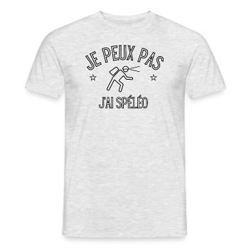 je peux pas j'ai spéléo - T-shirt homme - gris chiné - Devant - AI Model Male 178 dark (178cm)