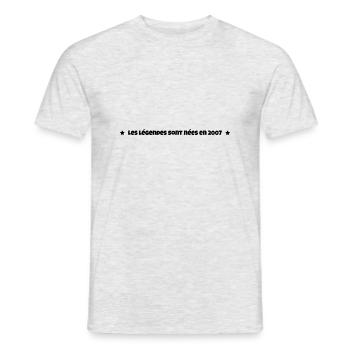 Les légendes sont nées en 2007 - T-shirt homme - gris chiné - Devant - AI Model Male 178 dark (178cm)