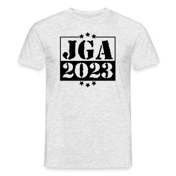 JGA 2023 Team Bräutigam - Junggesellenabschied - Männer T-Shirt - Grau meliert - Vorne - AI Model Male 178 dark (178cm)