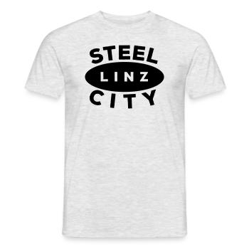 LOGO Oval Linz Steel City - Männer T-Shirt - Grau meliert - Vorne - AI Model Male 178 dark (178cm)