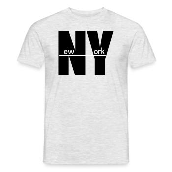 New York - T-shirt homme - gris chiné - Devant - AI Model Male 178 dark (178cm)
