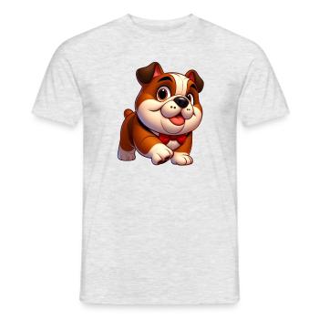 bouledogue anglais - T-shirt homme - gris chiné - Devant - AI Model Male 178 dark (178cm)