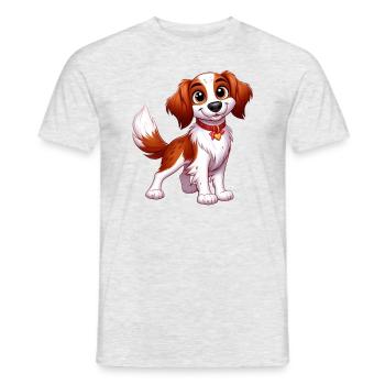 epagneul breton 5 - T-shirt homme - gris chiné - Devant - AI Model Male 178 dark (178cm)