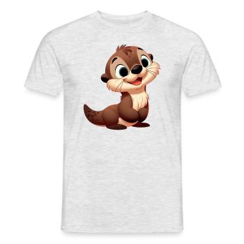 otter - Men's T-Shirt - heather grey - Front - AI Model Male 178 dark (178cm)
