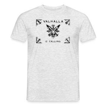 Valhalla is calling - Männer T-Shirt - Grau meliert - Vorne - AI Model Male 178 dark (178cm)