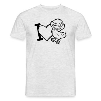 Comic I Love Ducklings - Men's T-Shirt - heather grey - Front - AI Model Male 178 dark (178cm)