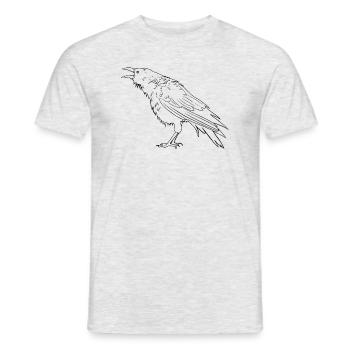 Minimalist raven lines design black and white - Men's T-Shirt - heather grey - Front - AI Model Male 178 dark (178cm)