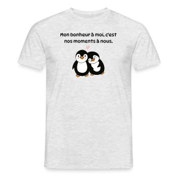 My happiness is our own moments - Men's T-Shirt - heather grey - Front - AI Model Male 178 dark (178cm)