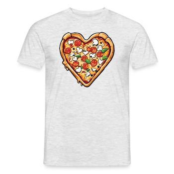 Pizza / Fast Food / Italienisch / Margherita - Männer T-Shirt - Grau meliert - Vorne - AI Model Male 178 dark (178cm)