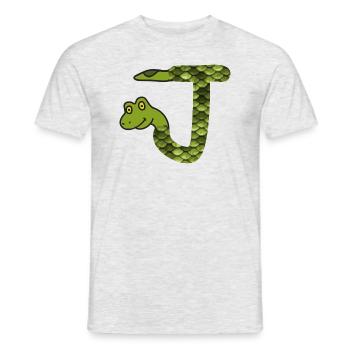 snake j - Men's T-Shirt - heather grey - Front - AI Model Male 178 dark (178cm)