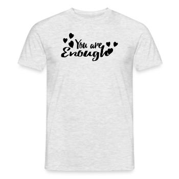 Du bist genug - Männer T-Shirt - Grau meliert - Vorne - AI Model Male 178 dark (178cm)